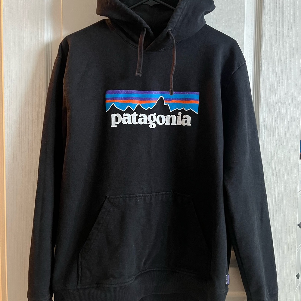 Patagonia Black Sweatshirt with Vibrant Logo
